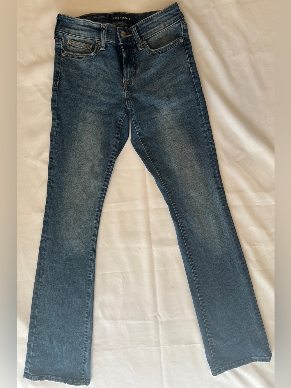 Aeropostale Women's Boot Cut Jeans in Medium Blue Wash